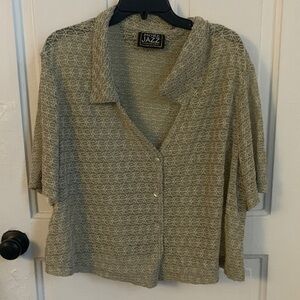 Women's vintage green button down
